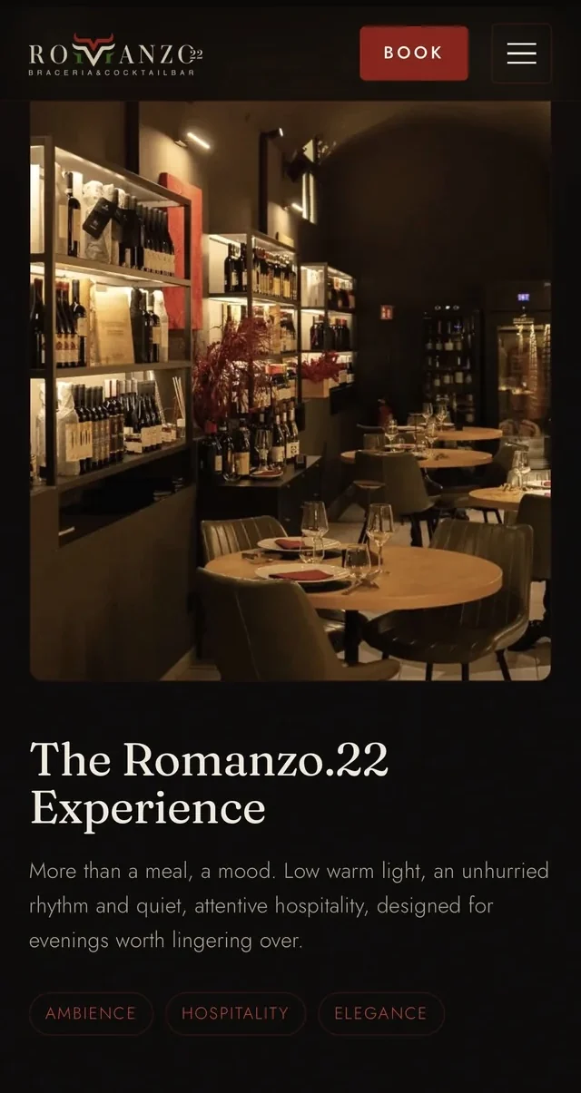 Sito Romanzo.22 su smartphone